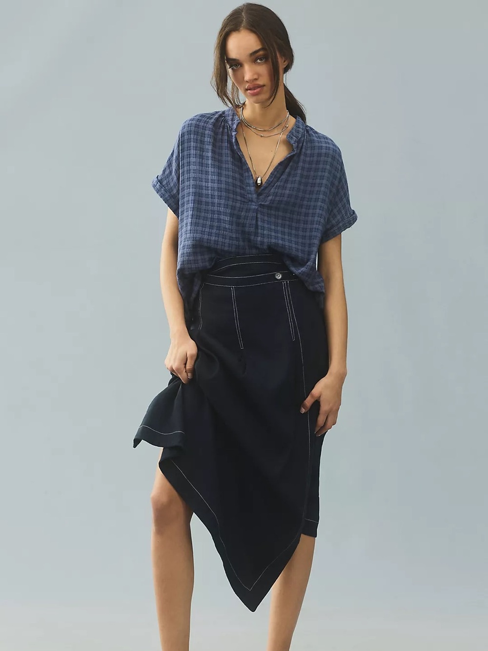 Anthropologie cloth & stone short sleeve pull over top